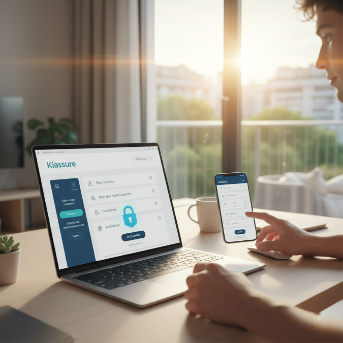 Kiassure espace client : illustration d'un accès sécurisé et simple à l'interface de gestion des contrats d'assurances en ligne.